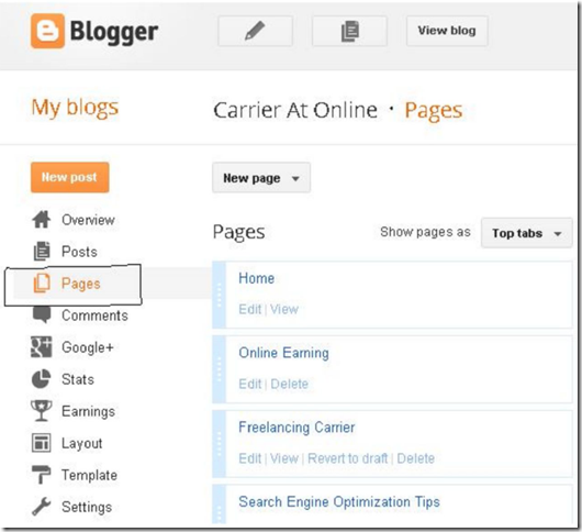 Blogger page making