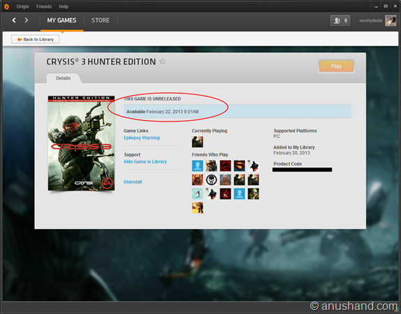 Crysis 3 Pre-loaded