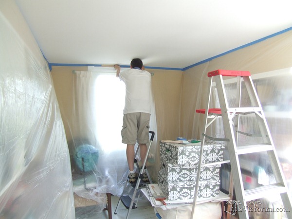 taping off for painting the ceiling