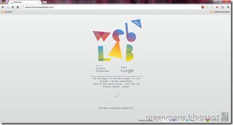 Google Chrome Web Lab Entry Page