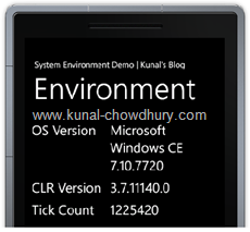 System.Environment Information in Windows Phone 7