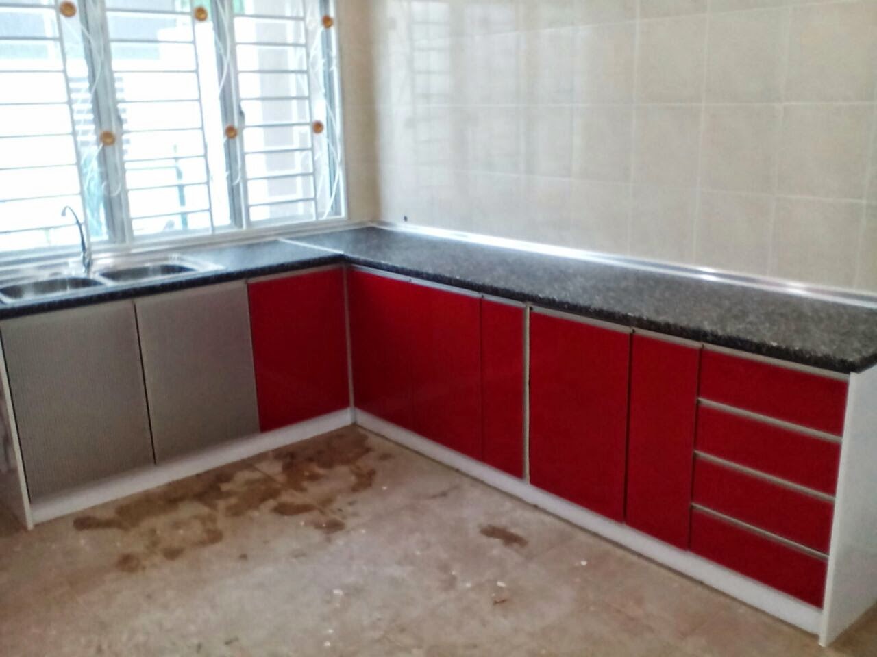Kabinet Dapur Terus Dari Kilang 4g Merah Puncak Saujana