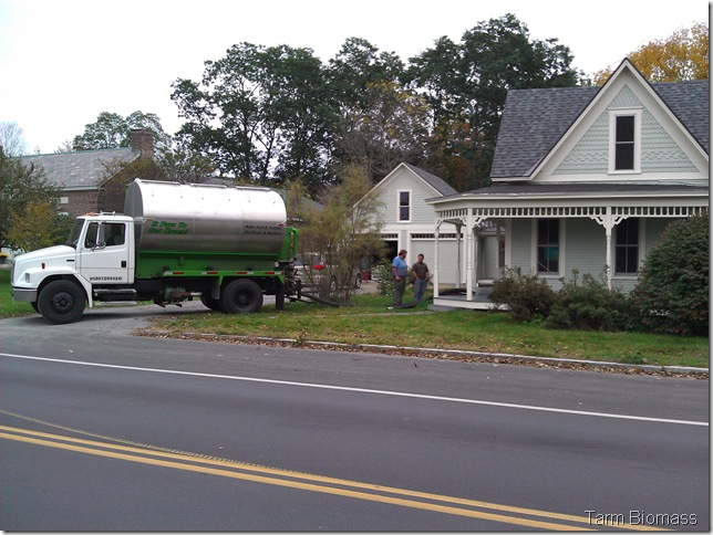 PelletDeliveryWithTruck for new wood pellet boiler