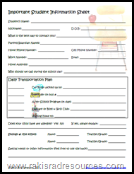 Keep Track of Student's Important Information with this FREE 