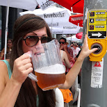 drinking beer at the Salsa Festival in Toronto in Toronto, Canada 