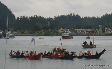 Group of canoes
