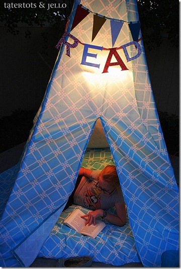 reading teepee at night from above