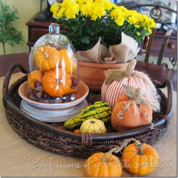 CONFESSIONS OF A PLATE ADDICT Terracotta and Pumpkins Fall Centerpiece