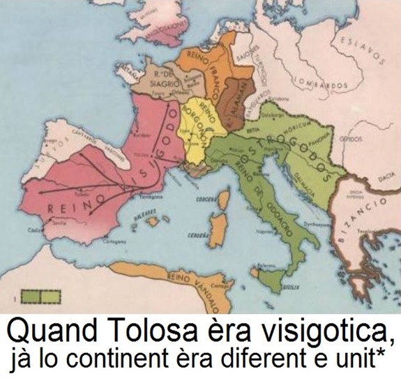 Tolosa èra visigotica Mapa Europèa