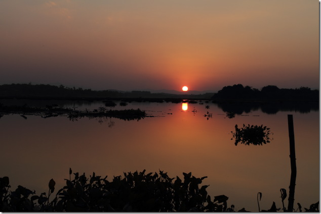 Sunset over Chiang Saen Lake