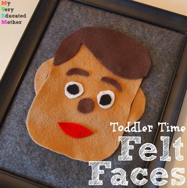 Toddler Activity: Fun Felt Faces to learn facial features! via @mvemother