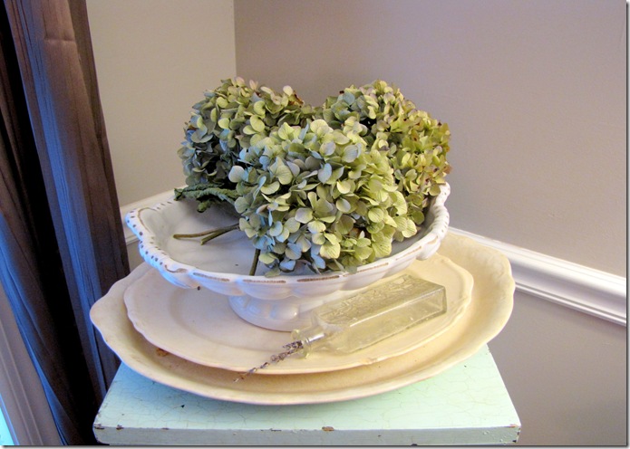 white plate with flowers