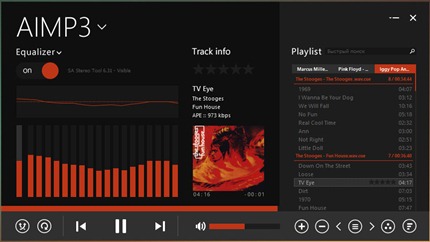 AIMP Player Metro Touch Skin for Windows 8