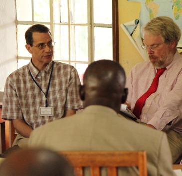 Jim Higginbotham, Steve Angell at Friends Theological College, Kaimosi, Kenya