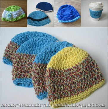 crochet hat collage