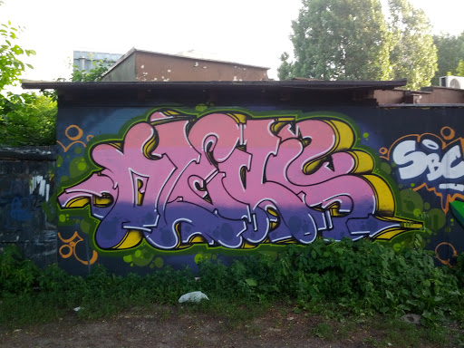 Graffiti in Pink, Yellow and Blue