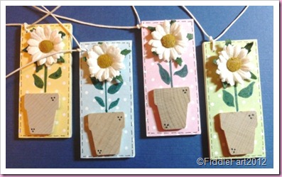 Flower Pot & daisy wooden tags