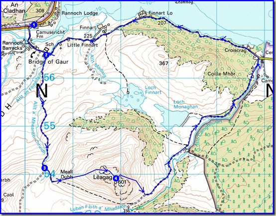 Our route - 17.5km, 450 metres ascent, 5.5 hours