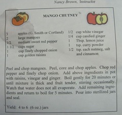Cape Cod Columbus weekend 2012..Sat. Green Brier Jam Kitchen Mango Chutney recipe