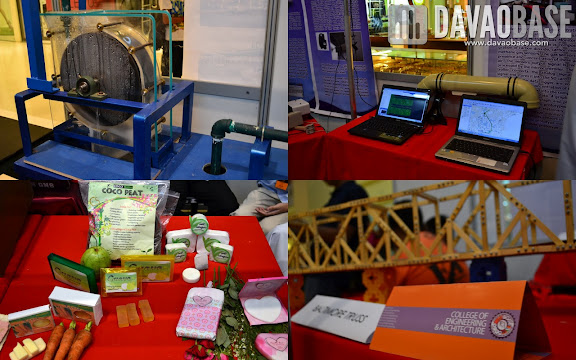 Student projects on display during the AdDU-CEA Technical Exhibit at Abreeza Mall