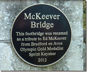 plaque on footbridge over avon