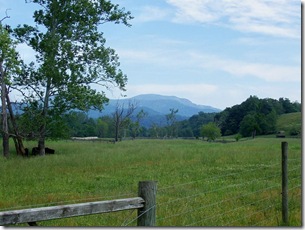 View of Blue Ridge Mountain and location of Stonewall Jackson's Camp on Route 670, Marker JE-15