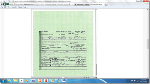 Obama birth certificate white house