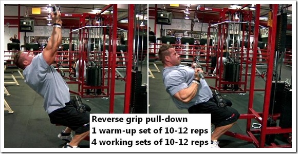Jay Cutler back workout - Reverse grip pull-down