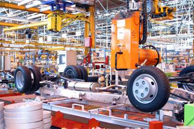 At a truck factory