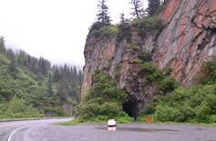 tunnel for the unfinished railroad from Valdez