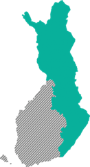 Suomen Yhteisverkko Oy - toiminta-alue vihreällä