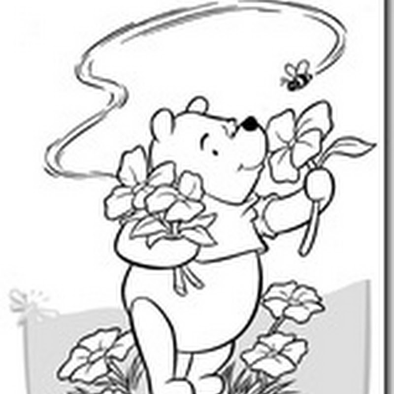 Dibujos Winnie the pooh en primavera para colorear