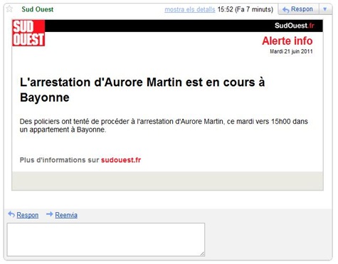 Aurore Martin arrestacion