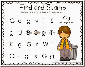 letter G find and stamp