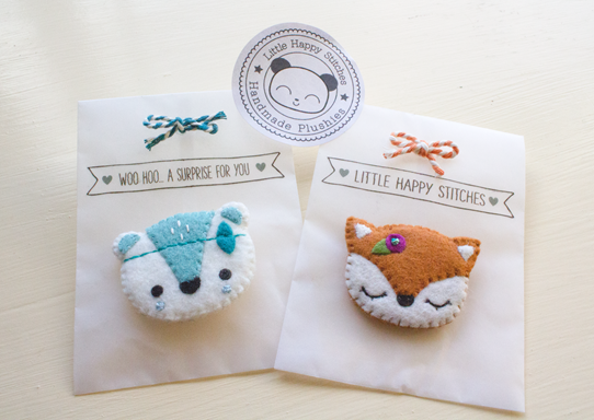 Little Happy Stitches Felt Brooches | Lavender & Twill