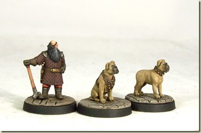 Dwarf and dogs