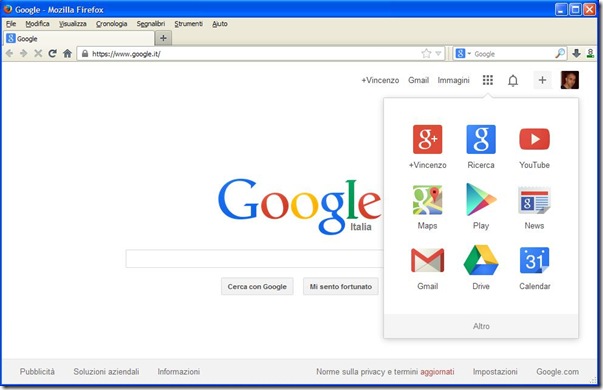 Nuova Home Page Google su Firefox, Opera e Safari