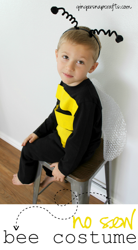 No Sew Bee Costume at GingerSnapCrafts.com #DIYCostumes #Halloween #bloghop