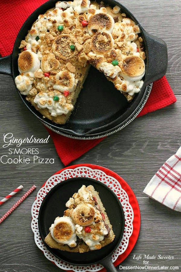 Gingerbread Smores Cookie Pizza by @LifeMadeSweeter.jpg