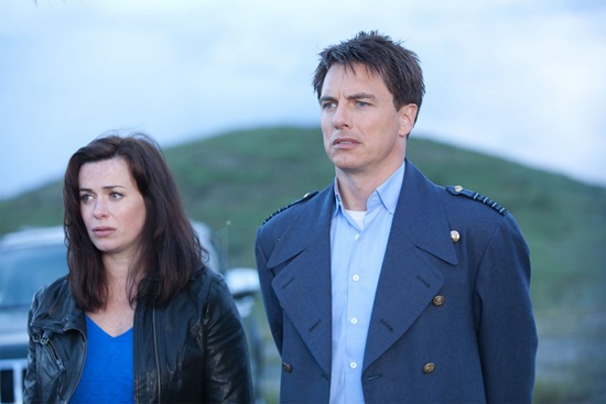 Gwen Cooper and Captain Jack Harkness in Torchwood Miracle Day Immortal Sins