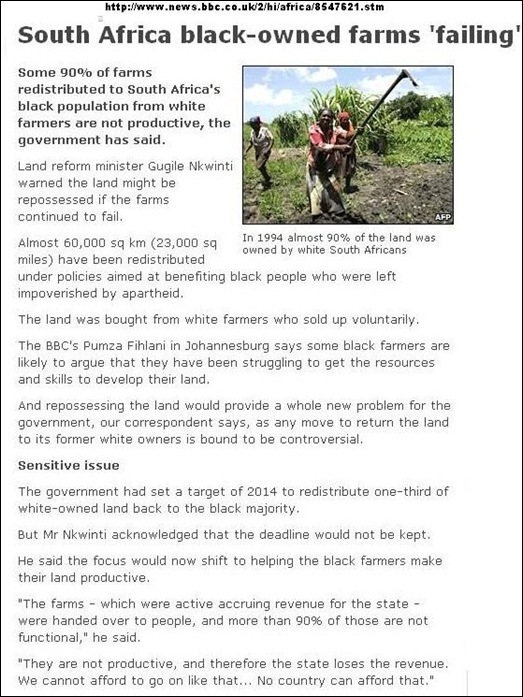 FARMLAND 90 PERCENT OF BLACK OWNED FARMS FAILING BBC REPORT