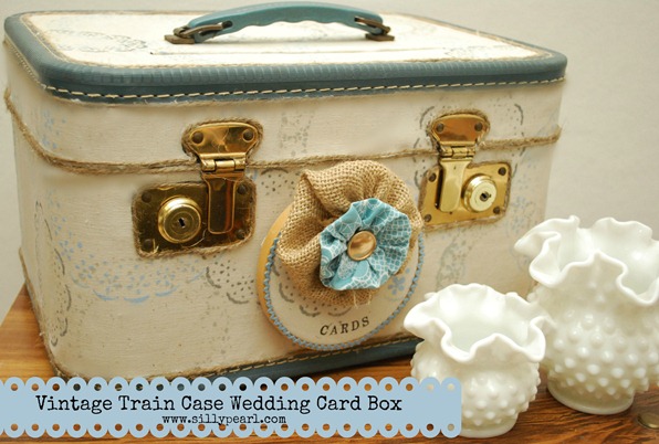 Vintage Train Case Wedding Card Box -The Silly Pearl