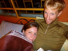 Snuggled up for the first time in months in Las Ventanas, Colombia.