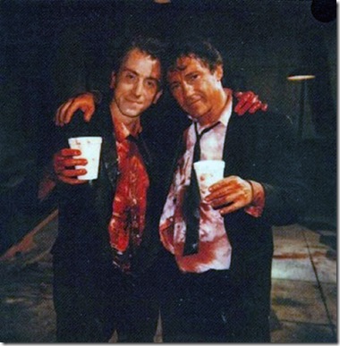 Tim-Roth-and-Harvey-Keitel-on-the-set-of-Reservoir-Dogs