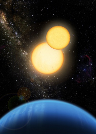 exoplaneta Kepler-35b ao redor de duas estrelas