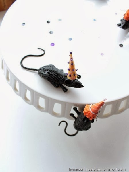 Halloween Rats with Party Hats via homework | carolynshomework.com