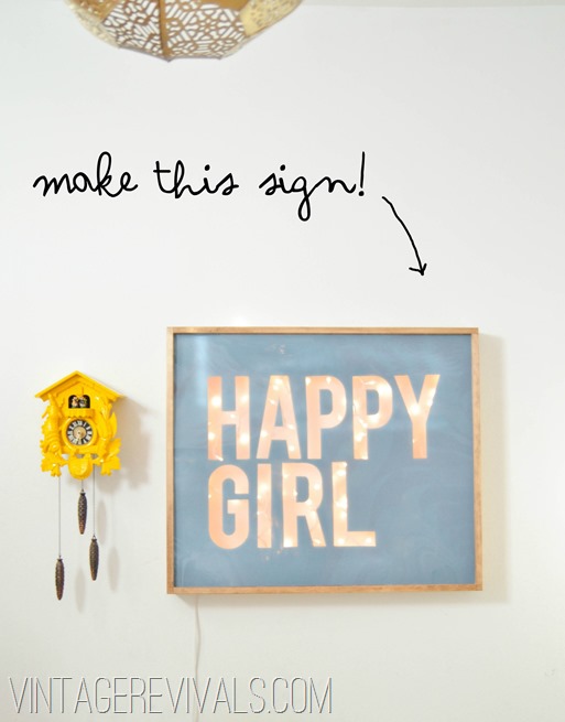 Happy Girl Sign Tutorial @ Vintage Revivals