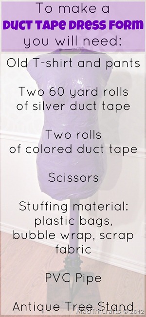 duct tape dress form materials