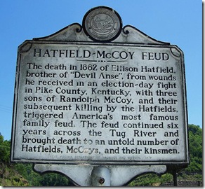 Hatfield-McCoy Feud marker in Matewan, West Virginia