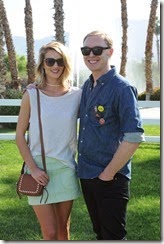 LA QUINTA, CA - APRIL 10:  Model Rosie Huntington-Whiteley and Coach Executive Creative Director Stuart Vevers attend Coach Backstage at Soho Desert House on April 10, 2015 in La Quinta, California.  (Photo by Joshua Blanchard/Getty Images for Coach)